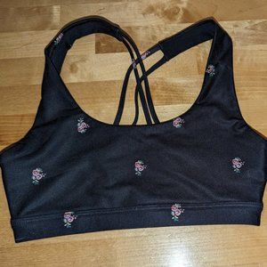 NWT Spiritual Gangster XS flowered sports bra with spaghetti straps
